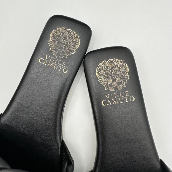 VINCE CAMUTO New in Box Antonni Black Leather Slide Sandal //  6 - Picture 7 of 13